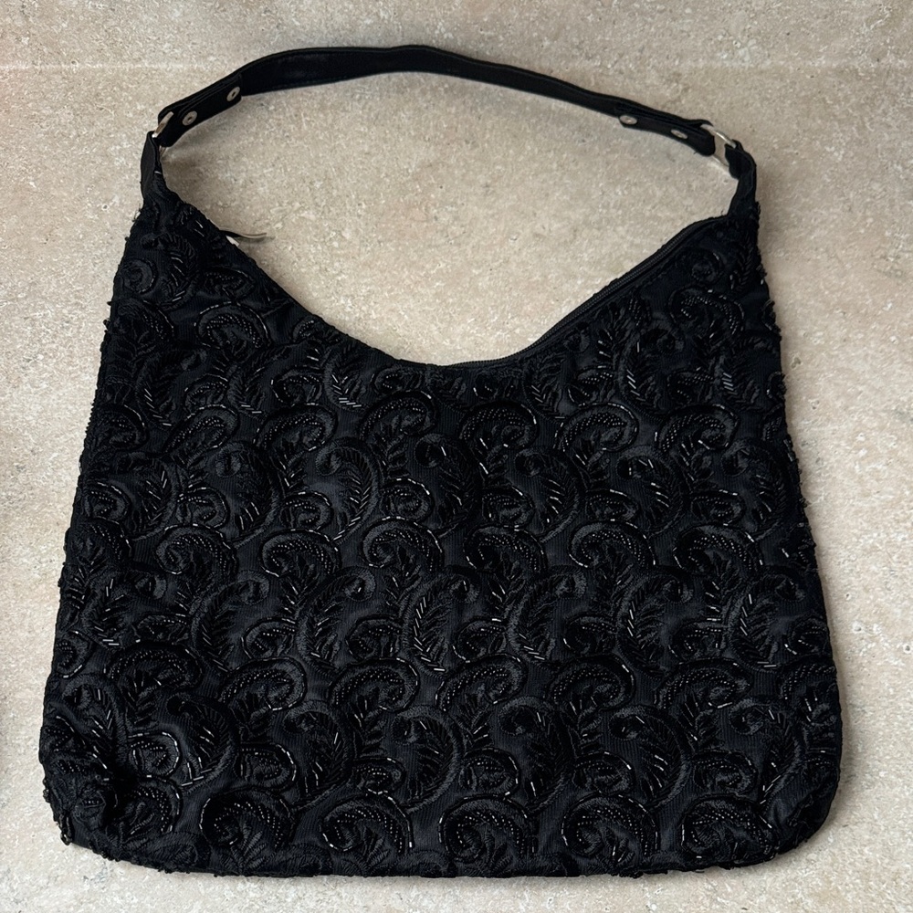 Y2K Black Embroidered Women's Bag